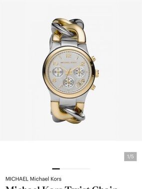 Michael Kors Two-Tone Gold and Silver Chain-Link Chronograph Watch